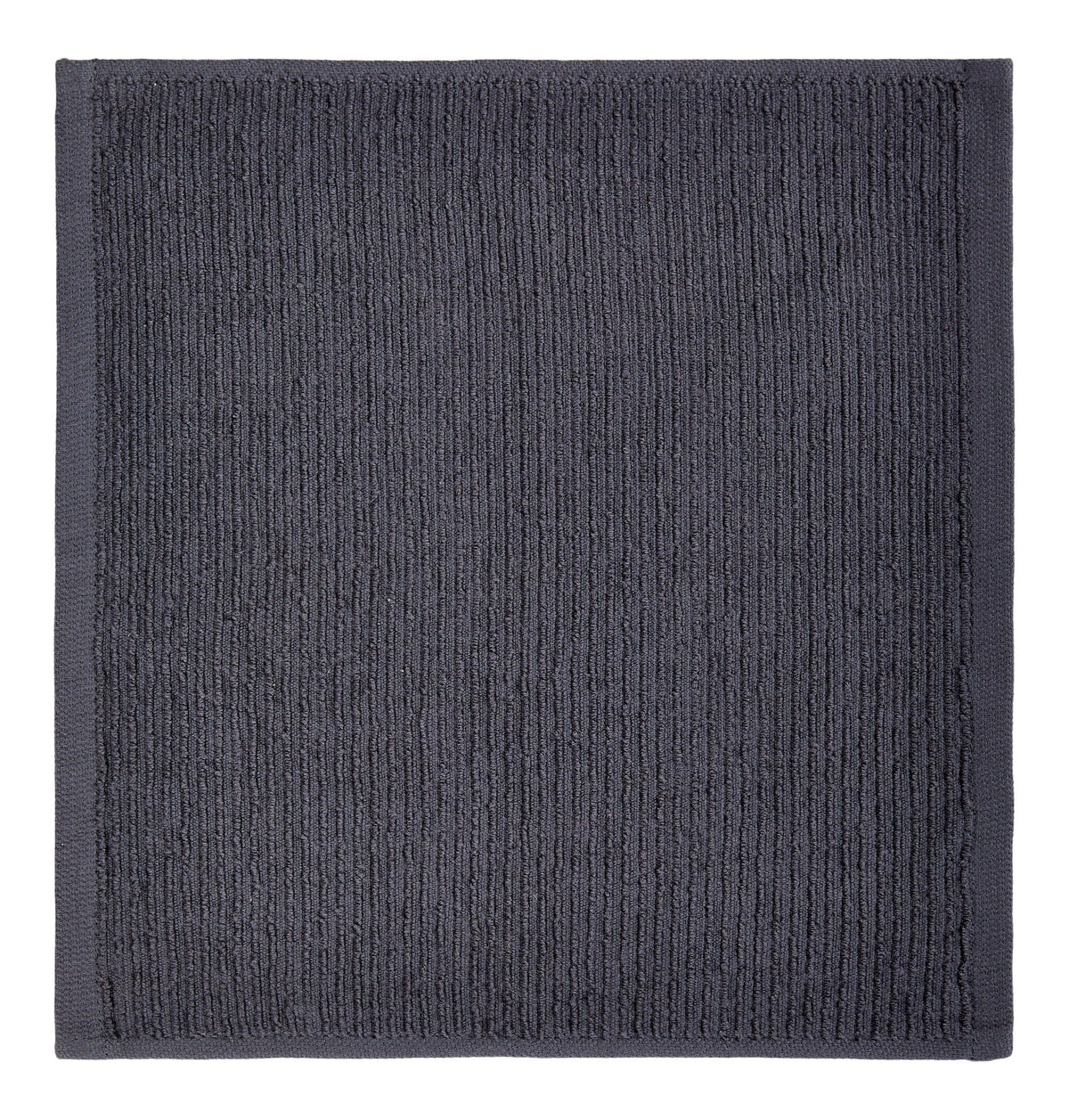 Ribbed Cotton Terry Square Dish Cloths, Charcoal, 4-pk