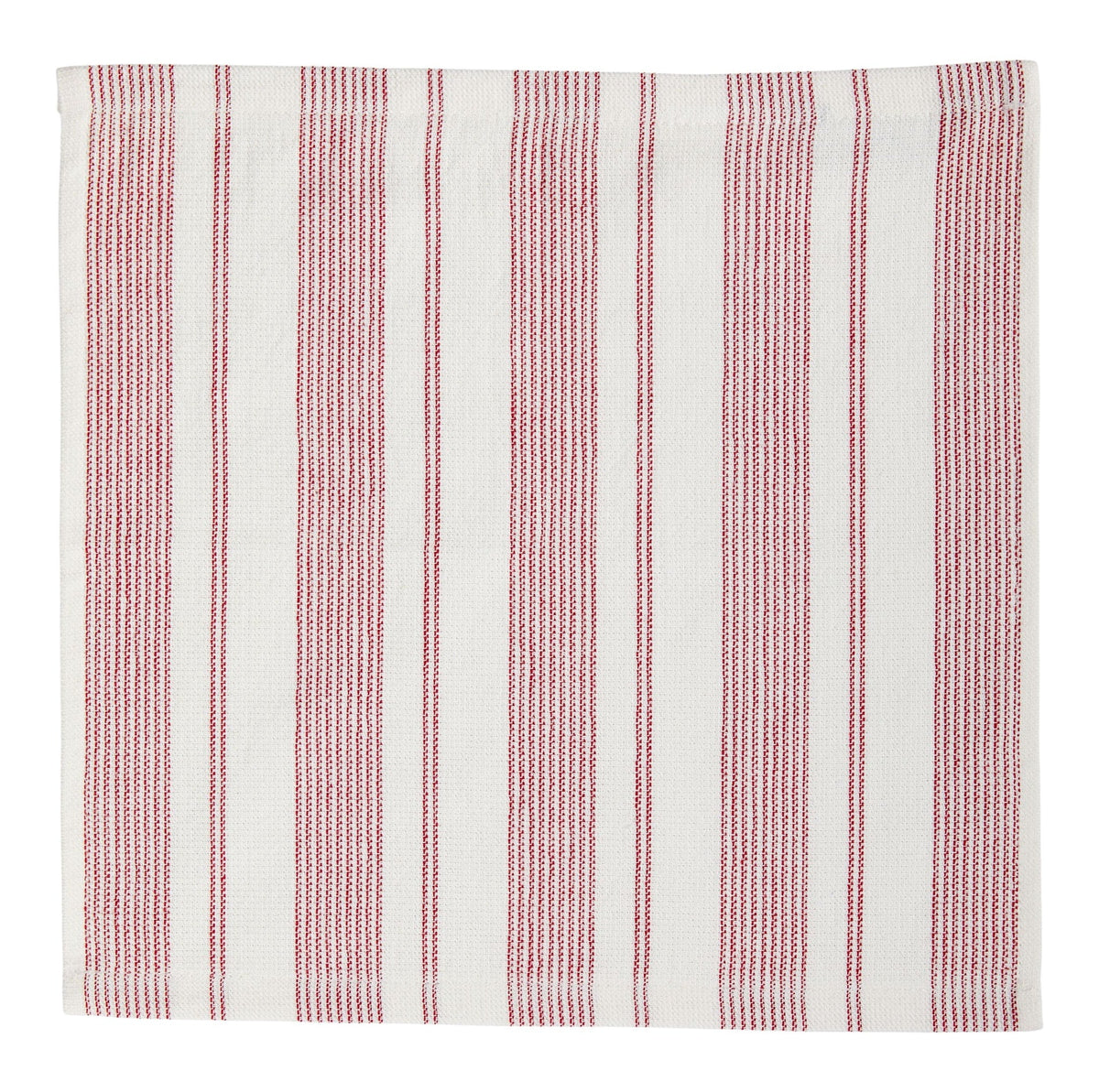 Striped Cotton Terry Square Dish Cloths, Red, 4-pk