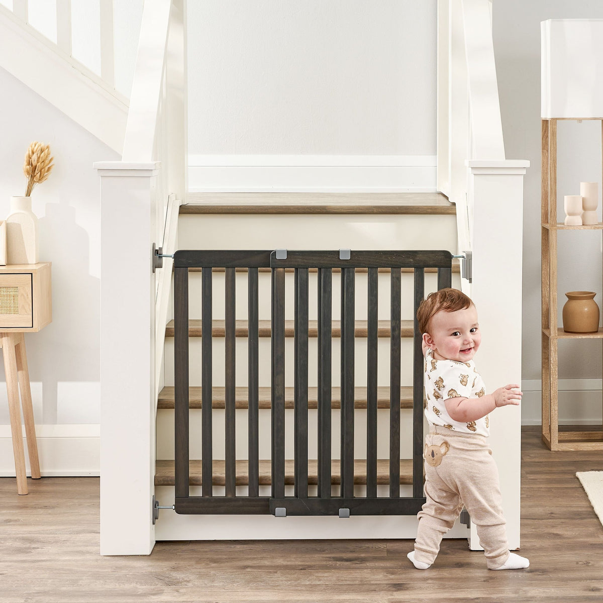 Wooden Top of Stairs Baby Gate