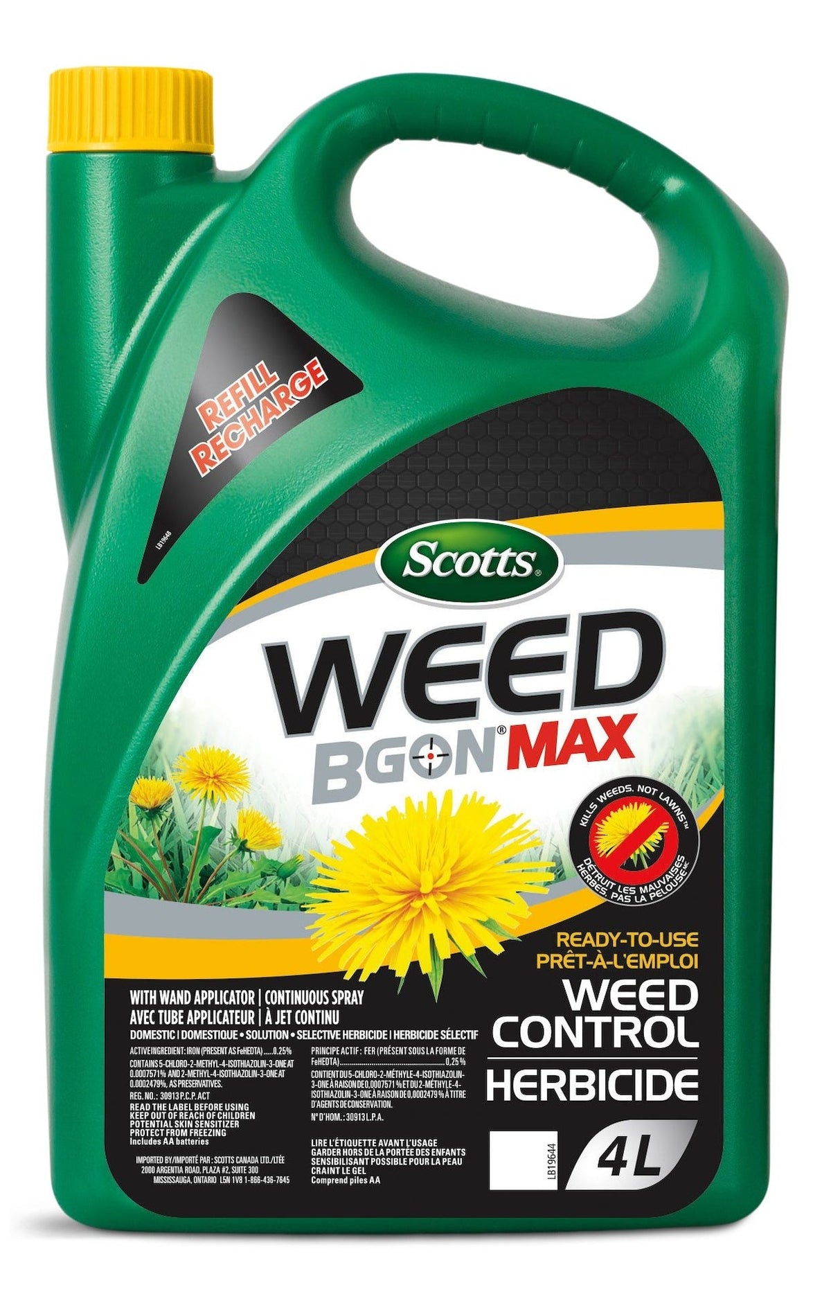 Weed B Gon MAX Ready-To-Use Weed Control for Lawns Refill, 4-L