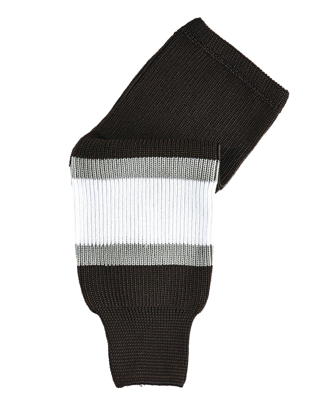 Knit Hockey Socks, Black/White/Silver, Assorted Sizes