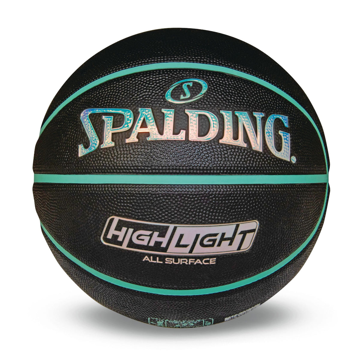 Highlight Foil Basketball, Black/Mint, Size 7