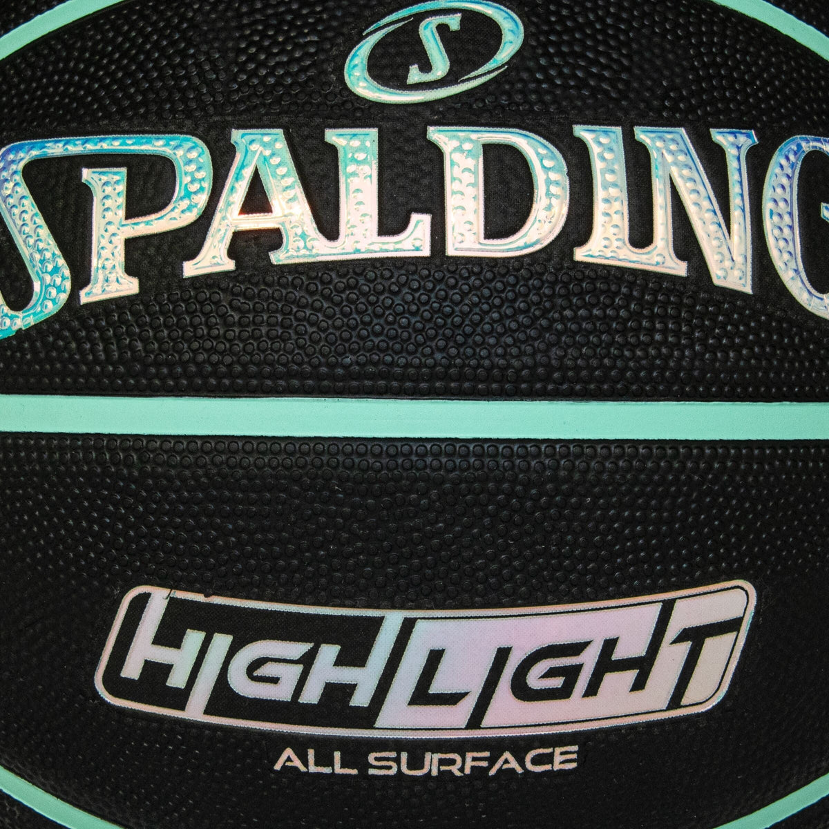 Highlight Foil Basketball, Black/Mint, Size 7