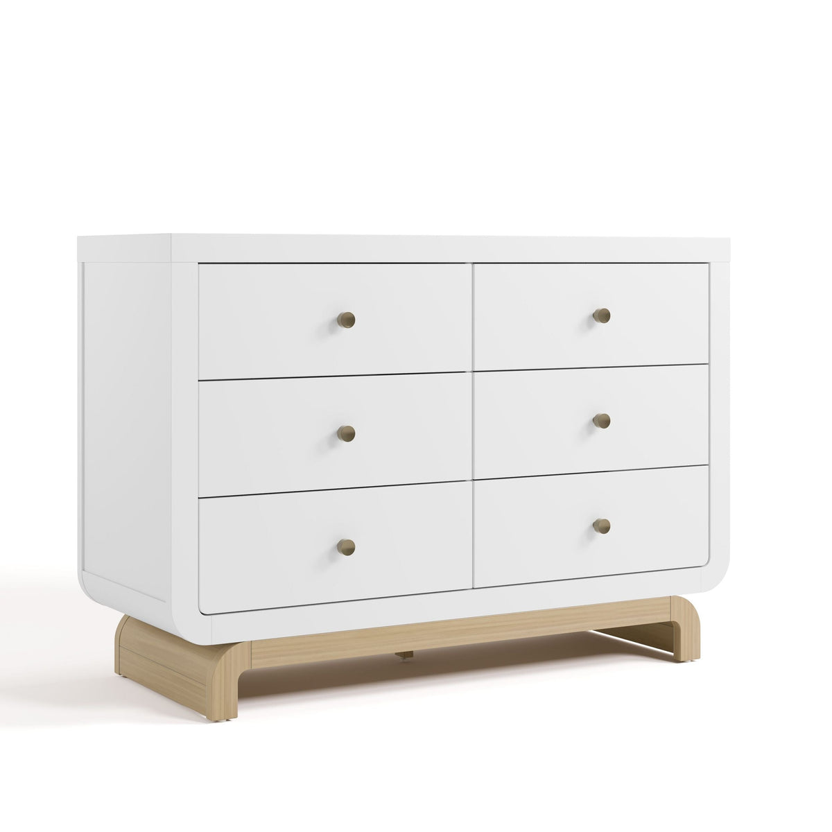 Santorini 6-Drawer White/Driftwood Double Dresser/Chest