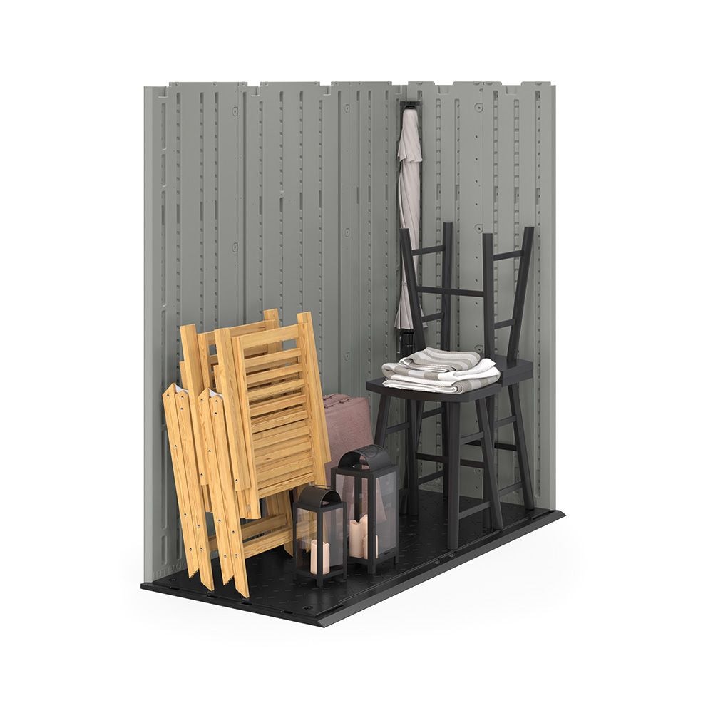 Everett 6x3-ft Dove Grey All-Weather Storage Shed