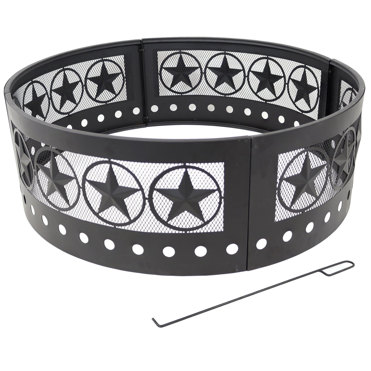 Décor Heavy-Duty Steel Cut Out Campfire Ring, 36-in