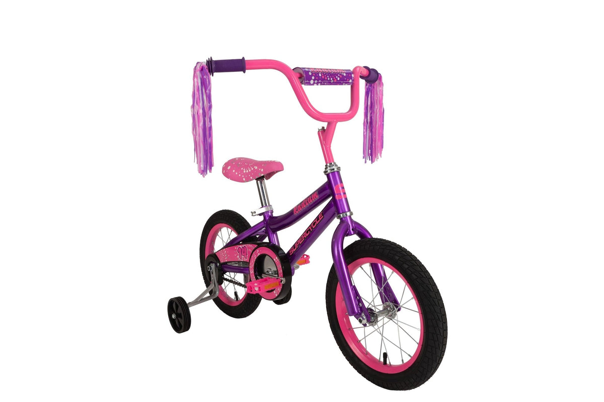 Radium Kids' Bike with Training Wheels, Purple, 14-in