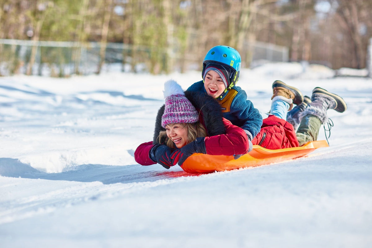 Torpedo Kids' 2-Person Lightweight Plastic Winter Snow Sled Toboggan