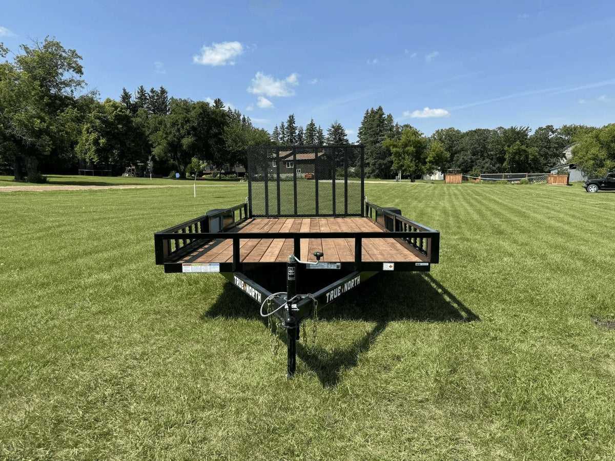 83-in x 14-ft Utility Trailer With Gate & Side ATV Ramps, Black