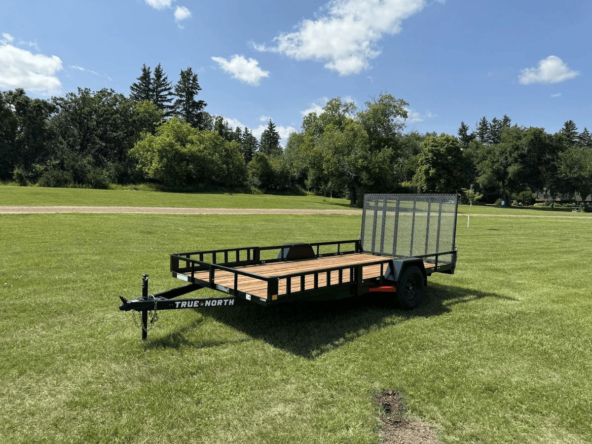 83-in x 14-ft Utility Trailer With Gate & Side ATV Ramps, Black