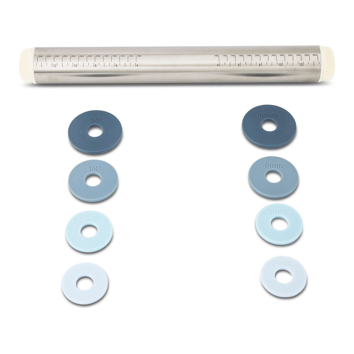 Adjustable Stainless Steel Rolling Pin with Thickness Rings