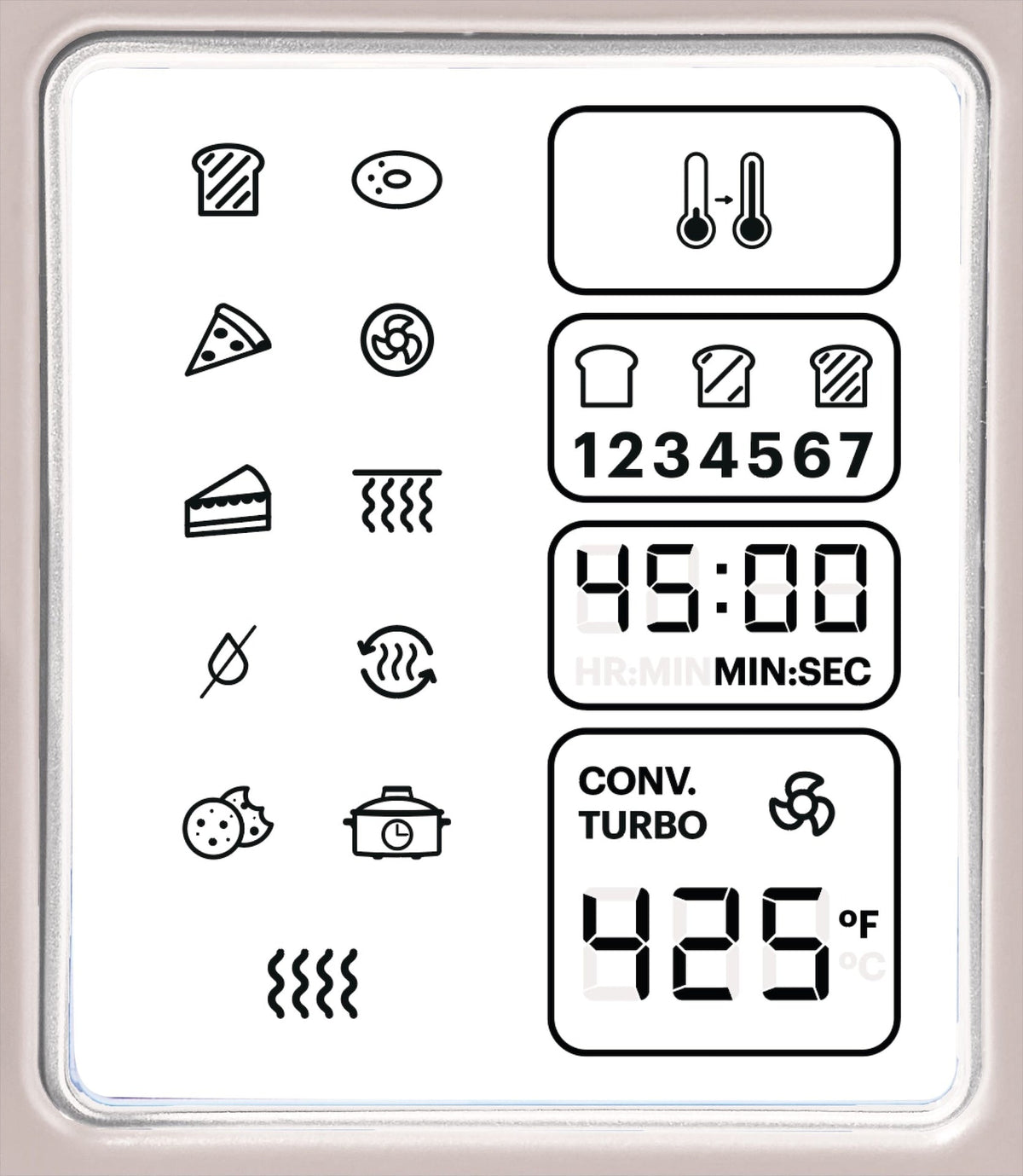 Digital Multi-Functional Air Fryer Toaster Oven with 11 Pre-Set Functions, Shortbread, 6-Slices