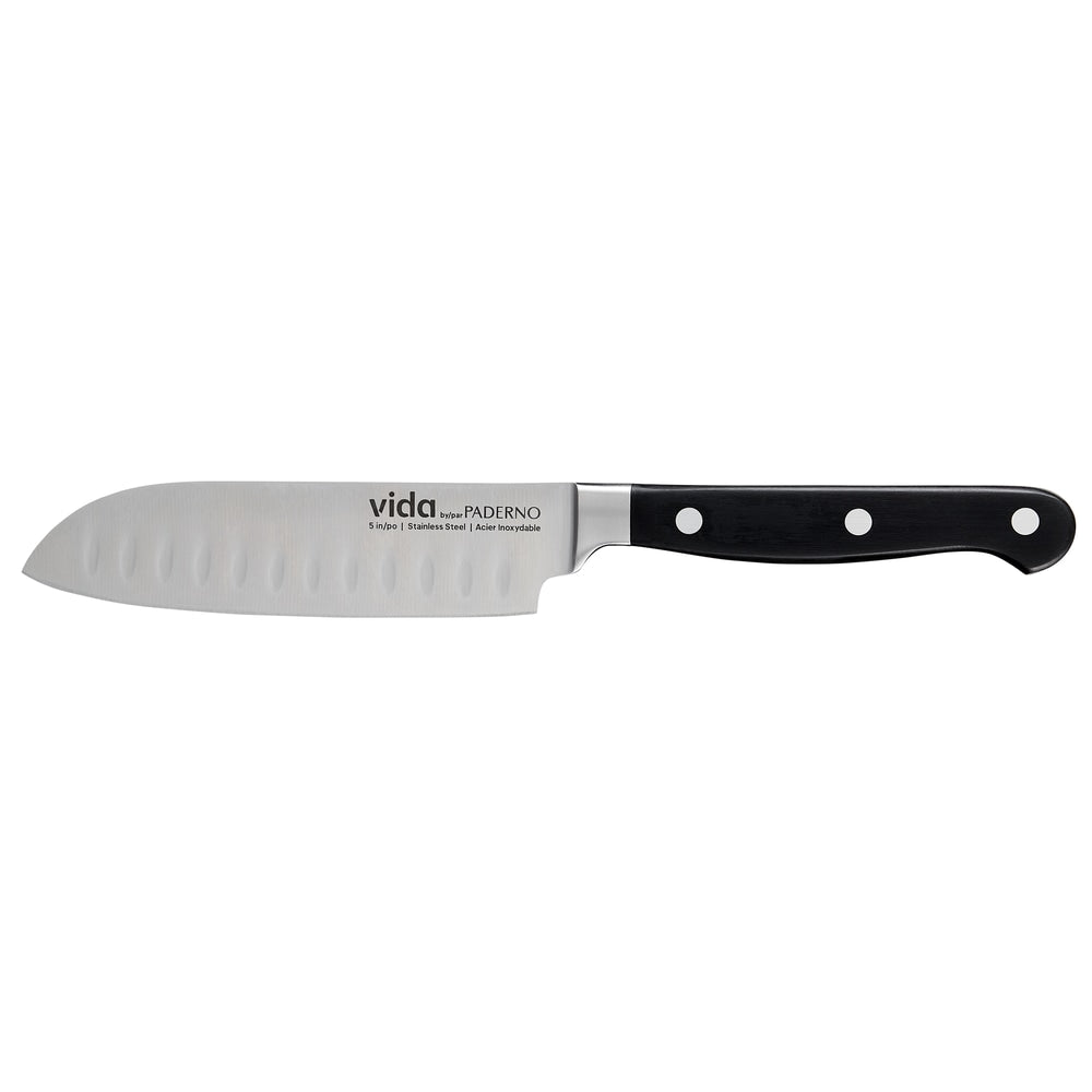 Stainless Steel Triple Rivet Santoku Knife, Ergonomic Grip, 5-in