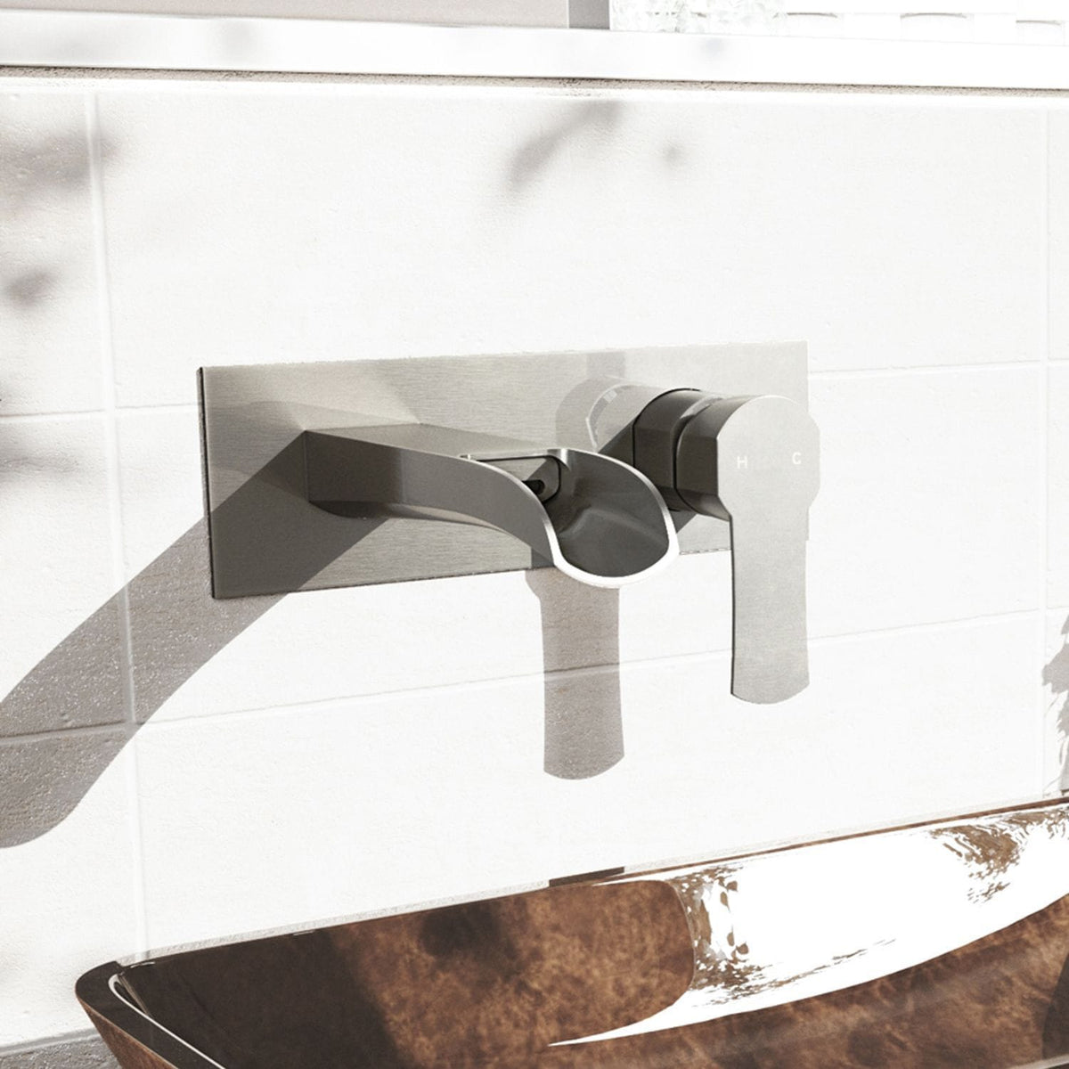 Cornelius Wall Mount Single Handle Bathroom Sink Faucet, WaterSense Certified, Brushed Nickel