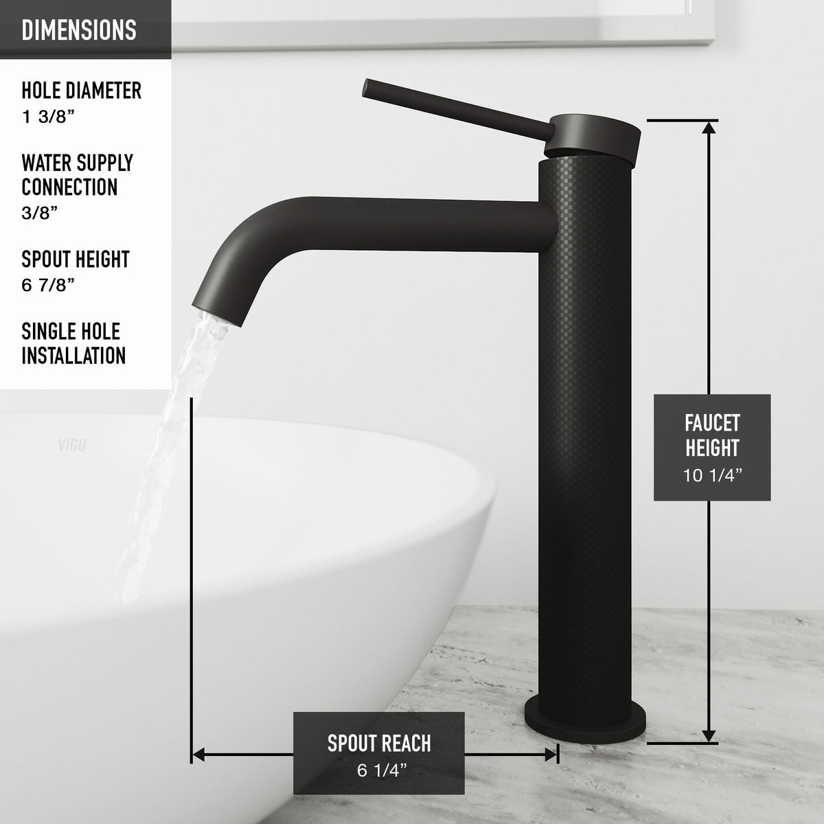 Glass Grey Onyx Bathroom Sink/Basin Set with Matte Black Lexington Faucet and Rectangular Vessel