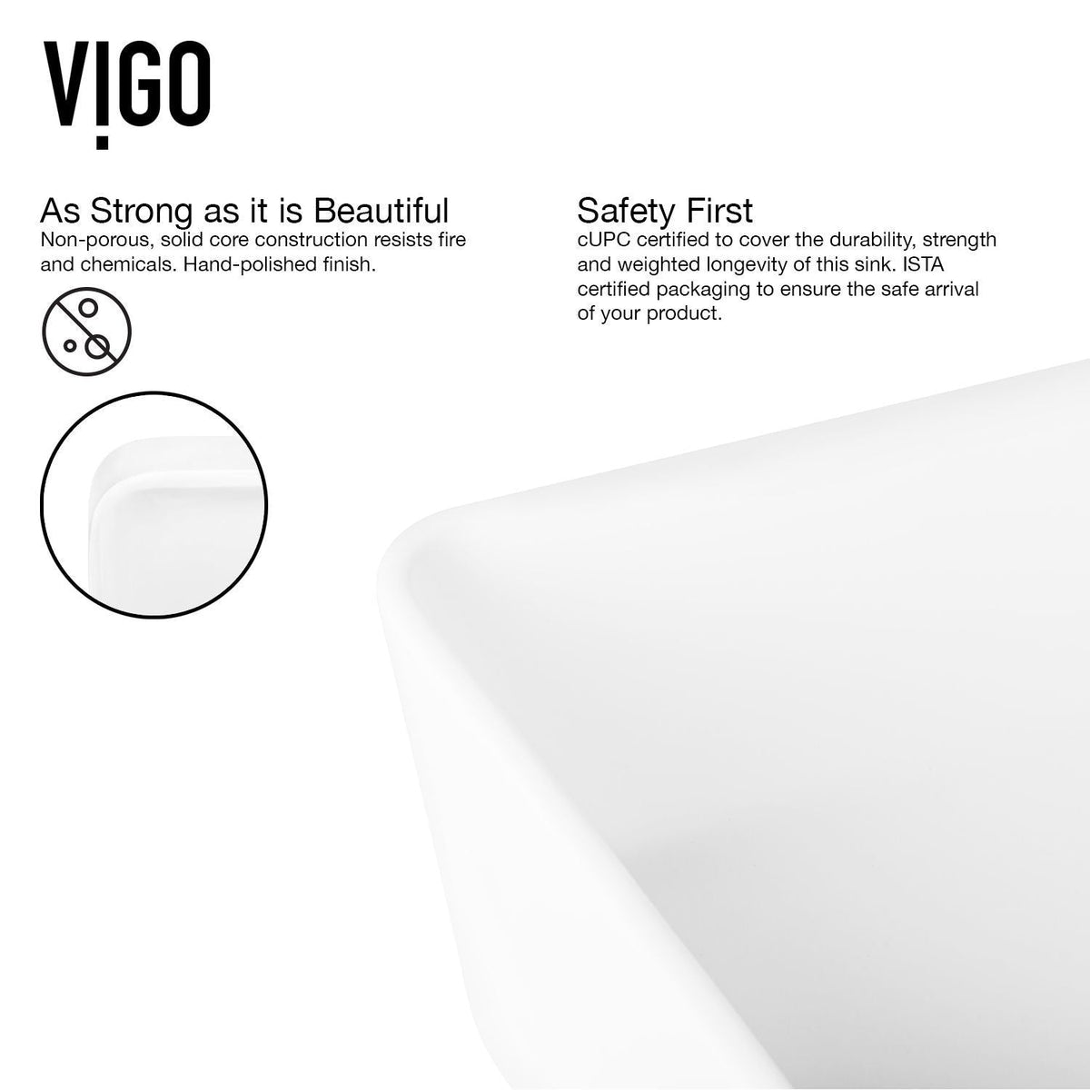 Marigold Matte White Bathroom Sink/Basin Set with Sterling Faucet and Rectangular Composite Vessel
