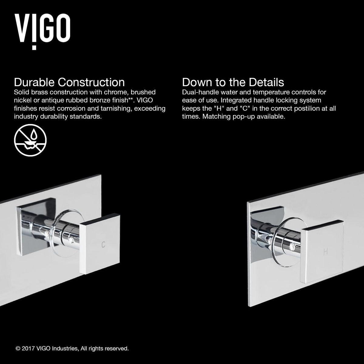 Titus Wall Mount Dual Handle Bathroom Sink Faucet, Eco-Friendly 1.2 GPM Flow Rate, Chrome