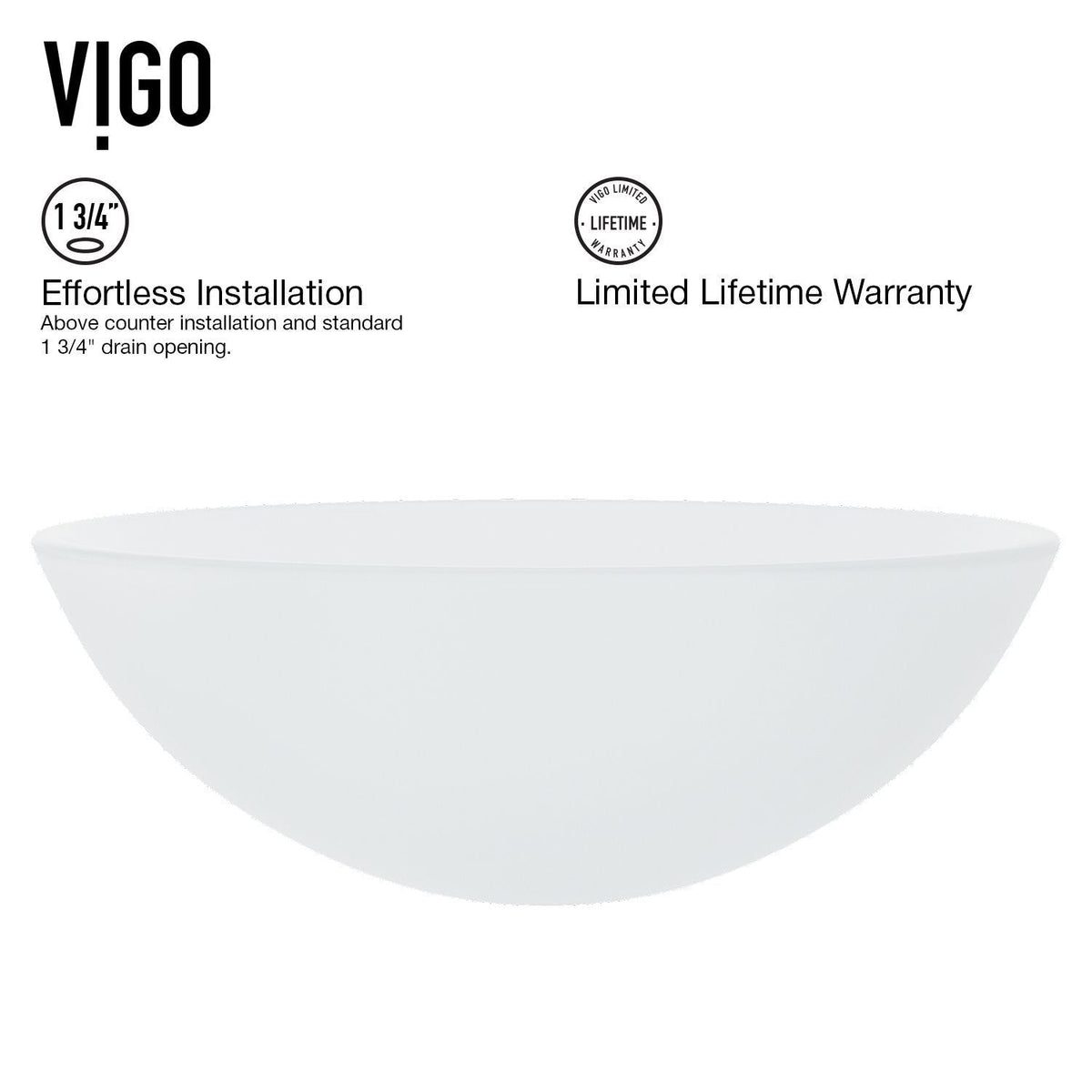 White Frost White Bathroom Sink/Basin Set with Linus Faucet and Round Glass Vessel