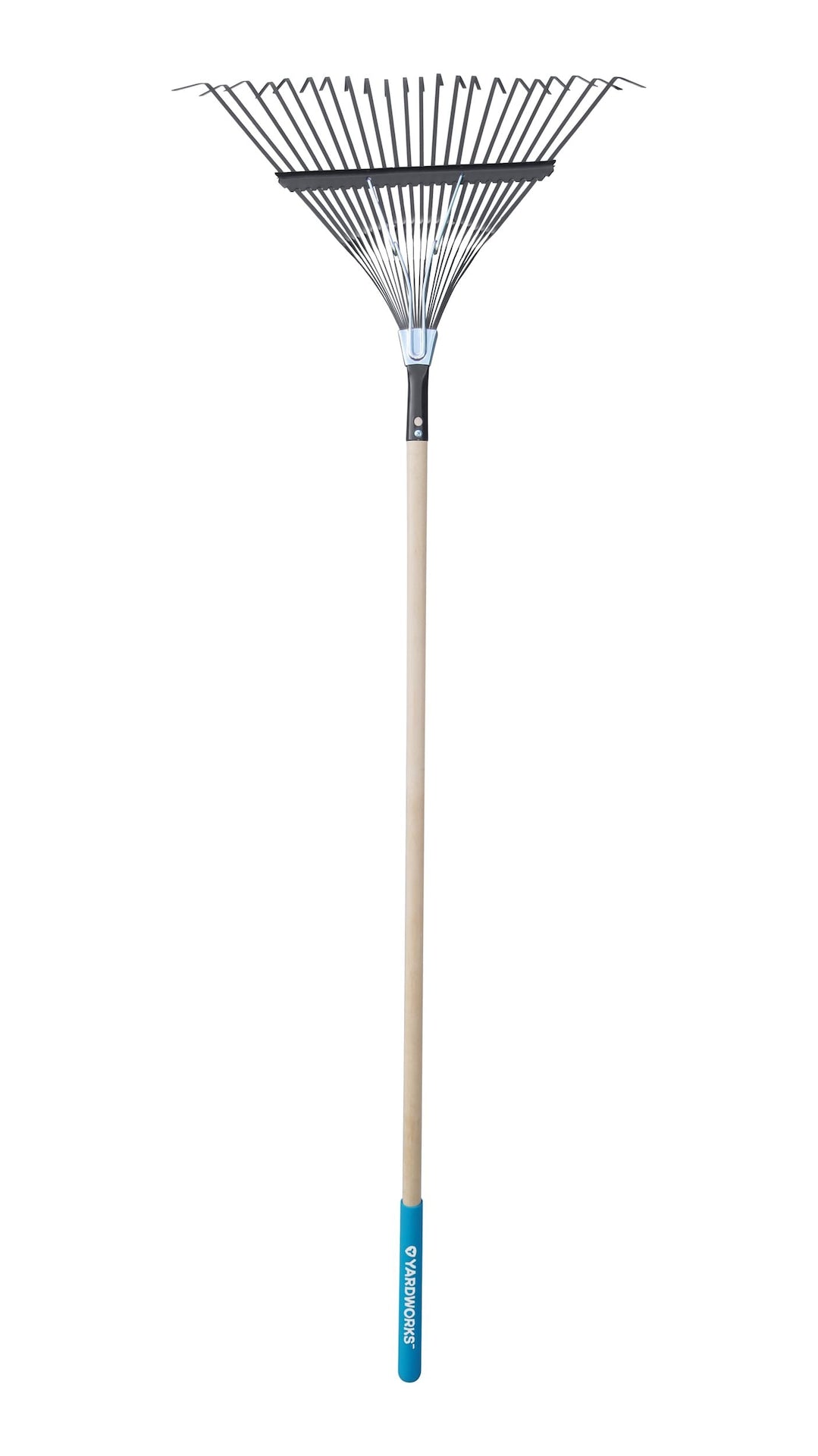 22-in Wide Metal 22-Tine Leaf Rake, 48-in Hardwood Shaft