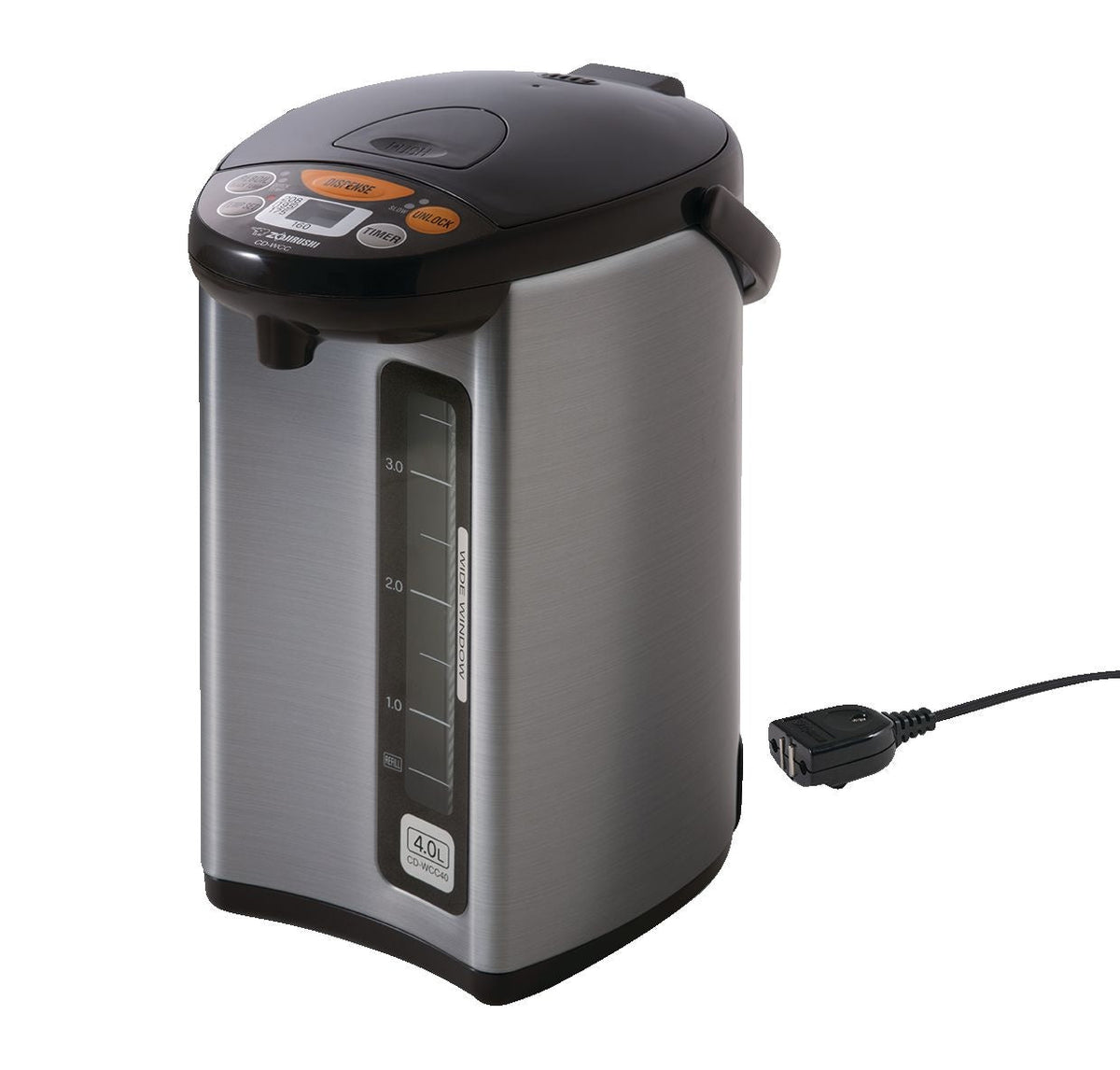 Electric Hot Water Boiler, Warmer & Dispenser, Black/Stainless Steel, 4-L