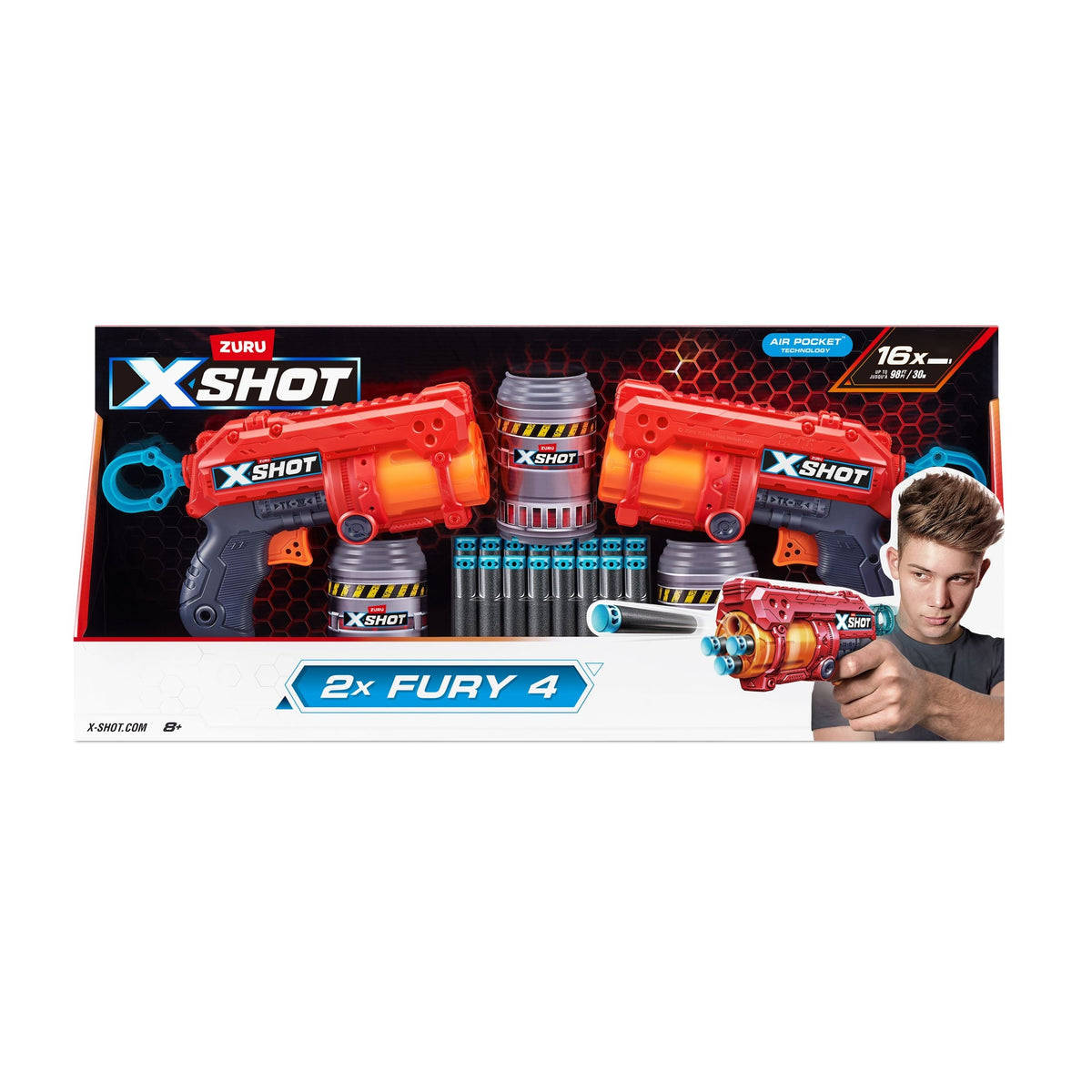 Excel-Fury Foam Dart Blaster, Includes 16 Darts, 2-pk, Ages 8+