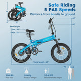 Alpha Joy Electric Bike for Adults 20 in, Rated 500W E-Bike 48V 13AH UL2849
