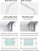 Electric Smart Curtains System, Automatic Curtain Opener, Motorized Curtains Rod with Remote, Compatible with Alexa/Google Home/Tuya App (Up to 204inches)