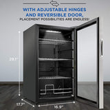 Ivation 101-Bottle Wine Cellar, Freestanding Mini Fridge - Stainless Steel
