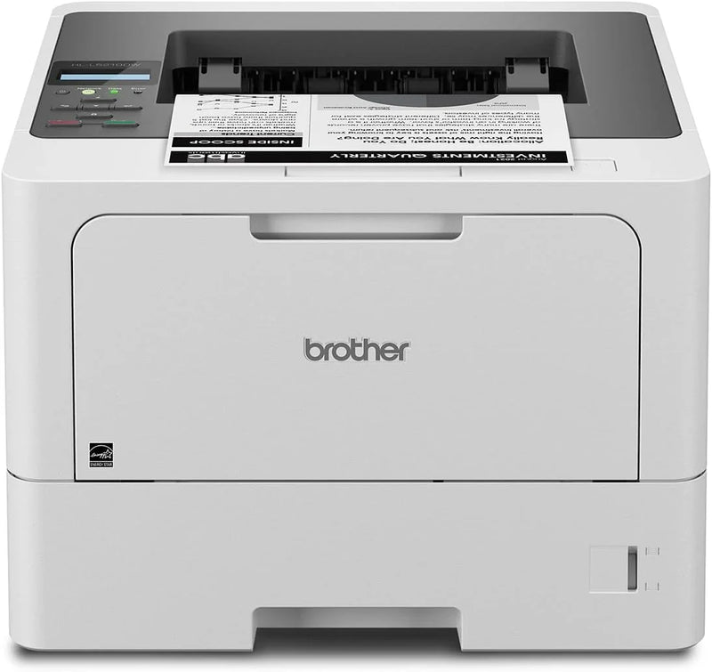 Business single-color laser printer, equipped with dual paper trays, wireless network and gigabit Ethernet connection, double-sided printing, large-capacity paper storage and mobile printing function, white model Y1007