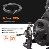 Drain Snake Commercial w/Attachments 100' Electric Sewer