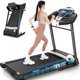 ANCHEER Folding Treadmill with 15% Auto Incline,3.25HP Ultra-silent Motor, Speed Range of 0.6~10MPH,300lb Capacity, APP Wireless...