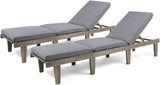 Outdoor rosewood recliner (set of two), gray surface / dark gray seat cushion