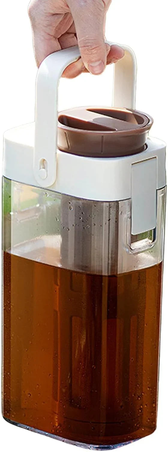 Iced Tea Pitcher, Tea Beverage Container, Leak Proof Dispenser with Transparent and Large Capacity Design for Outdoor Picnics, Parties, or Barbecues, 1 Piece