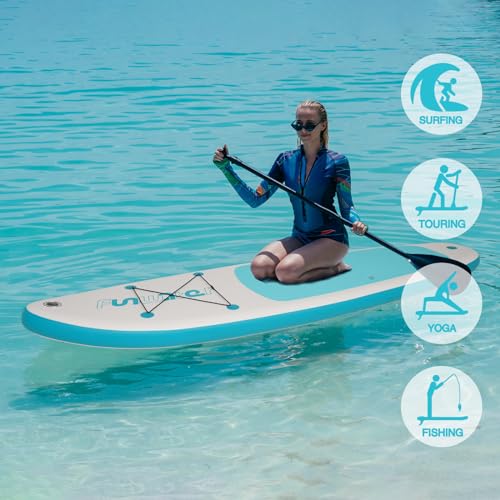 FunWater 10 ft 6 in Inflatable Stand Up Paddle Board Set – Sky Blue