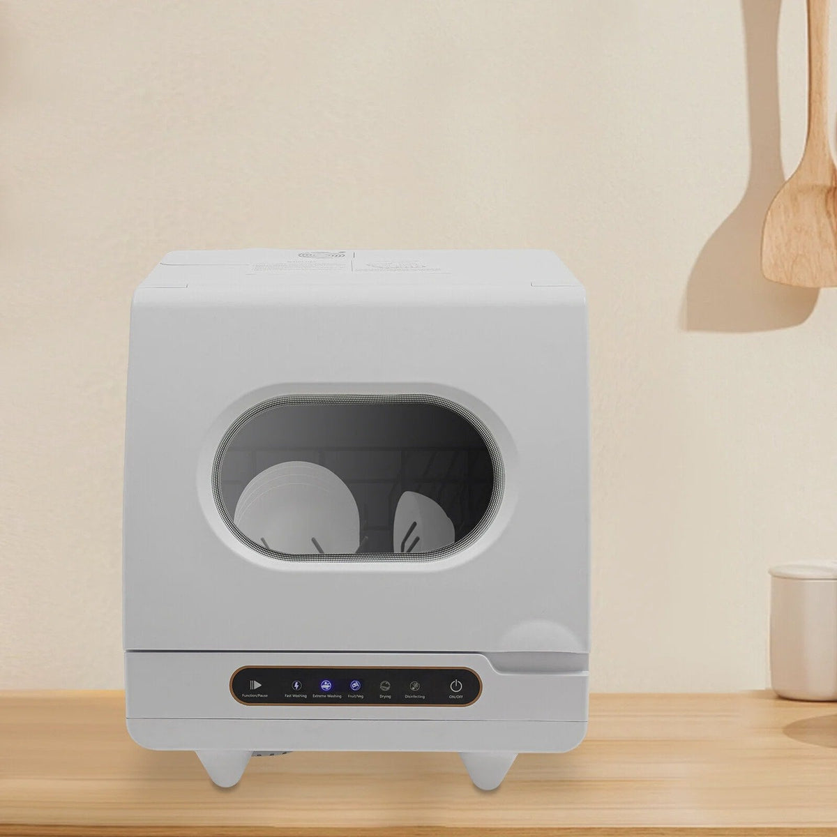 1200W mini Portable Countertop Dishwasher 360 Rotating Deep Cleaning Dishwasher