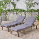 Outdoor rosewood recliner (set of two), gray surface / dark gray seat cushion
