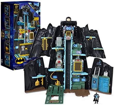Bat-Tech Batcave, Giant Transforming Playset with Exclusive 4-- Figure and Accessories D7441