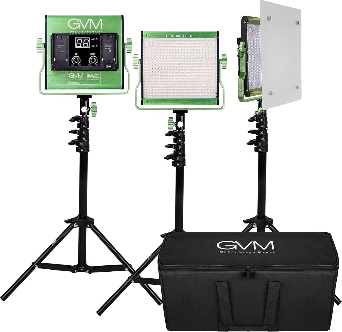 2 Pack LED Video Lighting Kits with APP Control, Bi-Color Variable 2300K~6800K with Digital Display Brightness of 10~100% for Video Photography, CRI97 TLCI97 Led Video Light Panel Barndoor