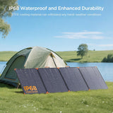 350-watt portable solar panel, suitable for power stations, hurricane emergency supplies, 43-volt foldable solar charger (25% efficient, IP68 waterproof rating, 4 reinforced stands, suitable for camping and RV travel)
