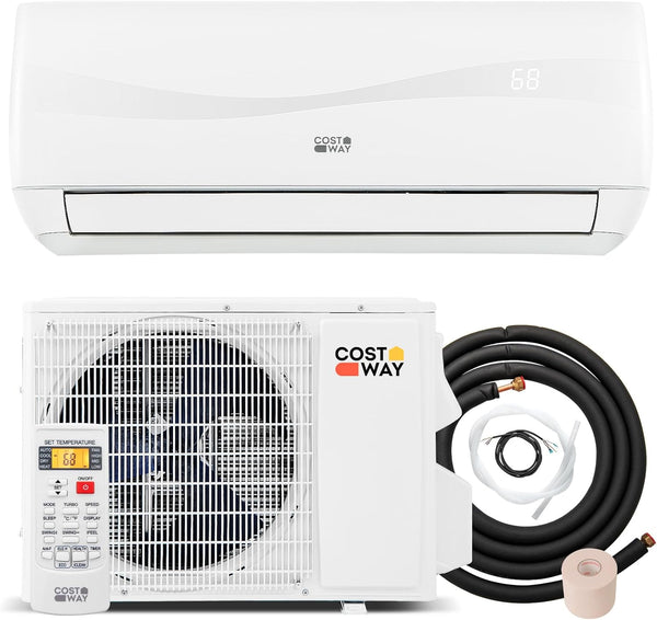 12000-watt mini split air conditioner and heater, 20 energy efficiency rating, 115 volts, wall-mounted tubeless air conditioning unit, capable of cooling rooms with an area not exceeding 750 square feet, energy-efficient inverter air conditioner equi K925