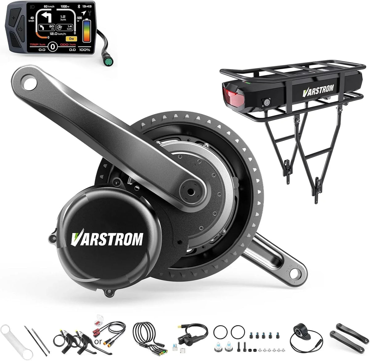 Torque Sensor Tong-Sheng TSDZ8 Mid Drive Motor Kit - 48V 750W Electric Bike Conversion Kit with EKD01 Display and Battery Optional, Compatible with BB 68-73MM Mountain/Road Bikes