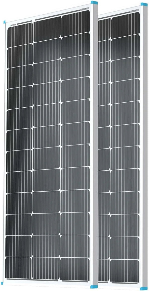Solar Panel 100 Watt 12 Volt, High-Efficiency Monocrystalline PV Module Power Charger for RV Marine Rooftop Farm Battery and Other Off-Grid Applications, RNG-100D-SS, Single 100W I360