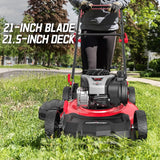 21" 2-in-1 Push Lawn Mower, 125cc Engine, Adjustable Cutting Height, Lightweight, Easy Assembly