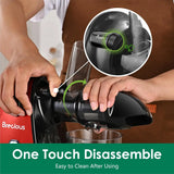 Slow Masticating Juicer,Brecious Cold Press Juicers with 2 Speed Modes & Quiet Motor,Juicers Machines Vegetable and Fruit with Reverse Function,Celery Juicer,BPA-Free,Easy to Clean (Black)