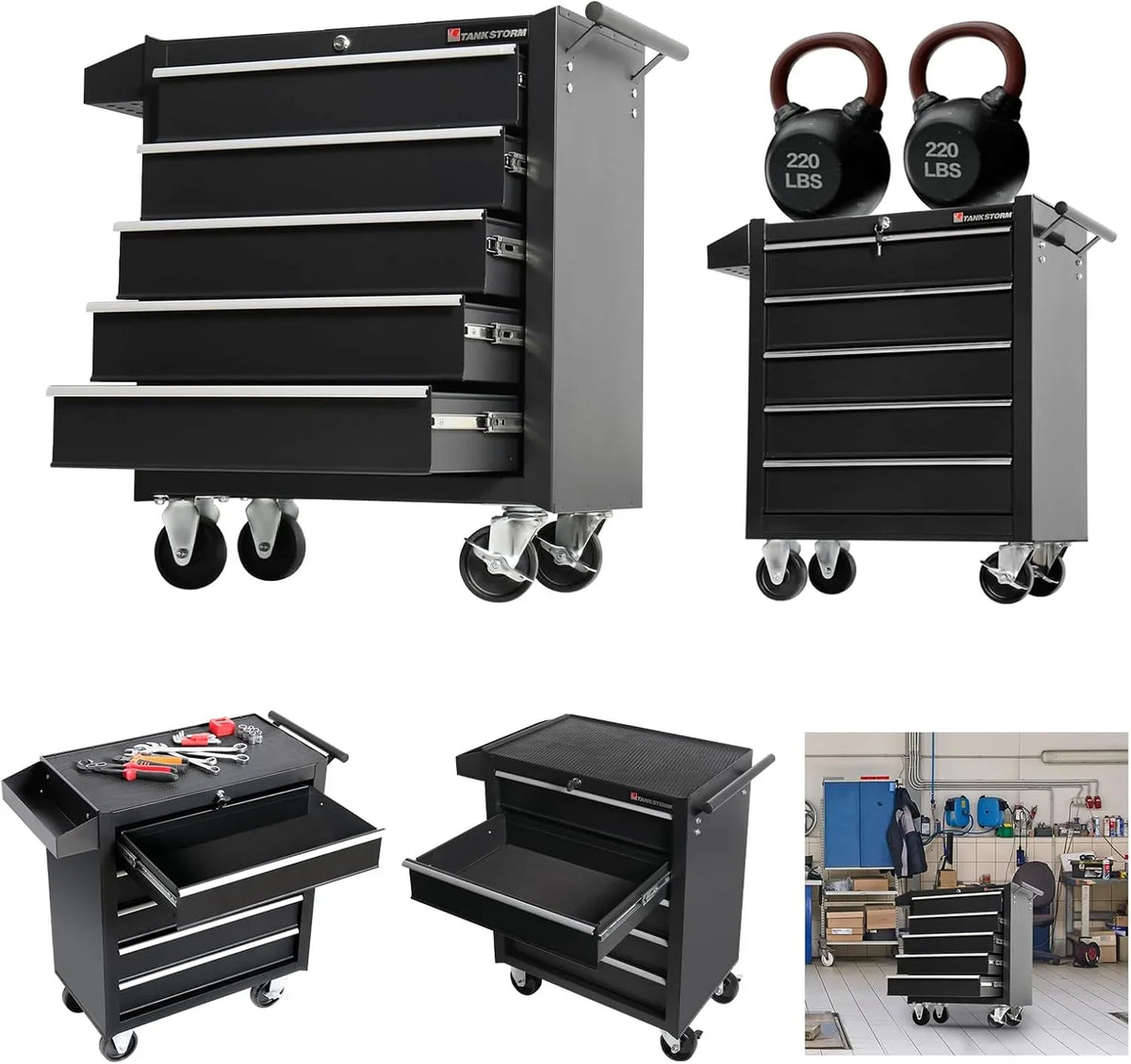 Steel tool box and tool cabinet