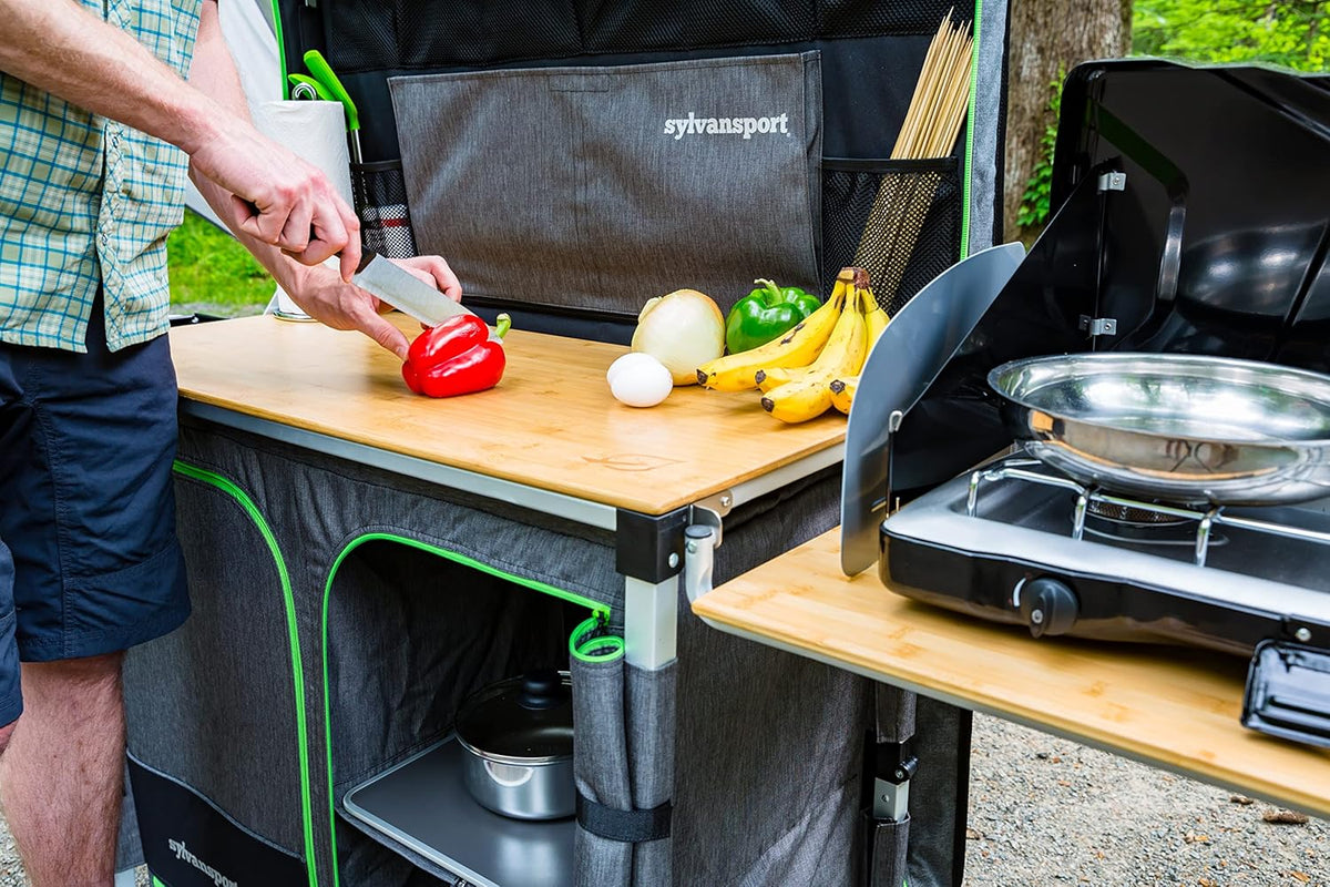 Outdoor camping kitchen system, convenient for cooking, cleaning, preparing camping meals, luxurious camping and essential camping items, large-sized "table magic" series