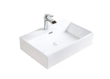 Bath Raylee Ceramic Vessel Bathroom Sink/Basin with Overflow, Glossy White