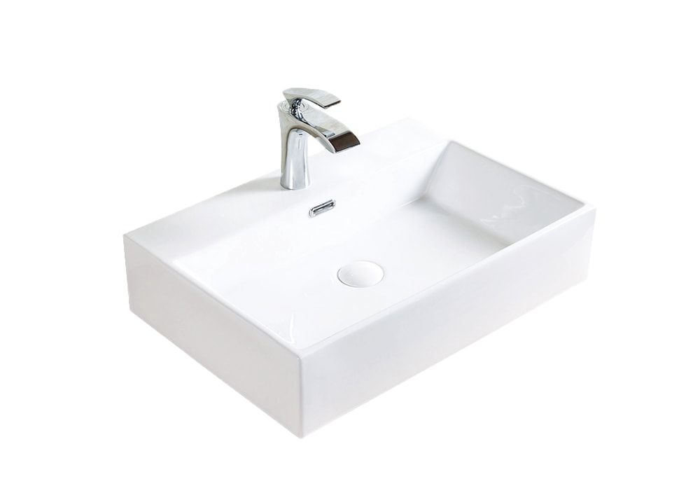 Bath Raylee Ceramic Vessel Bathroom Sink/Basin with Overflow, Glossy White