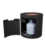 Aegean Steel Propane Fire Pit Hidden Tank in Black, 24-in
