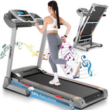 ANCHEER Folding Treadmill with 15% Auto Incline,3.25HP Ultra-silent Motor, Speed Range of 0.6~10MPH,300lb Capacity, APP Wireless...
